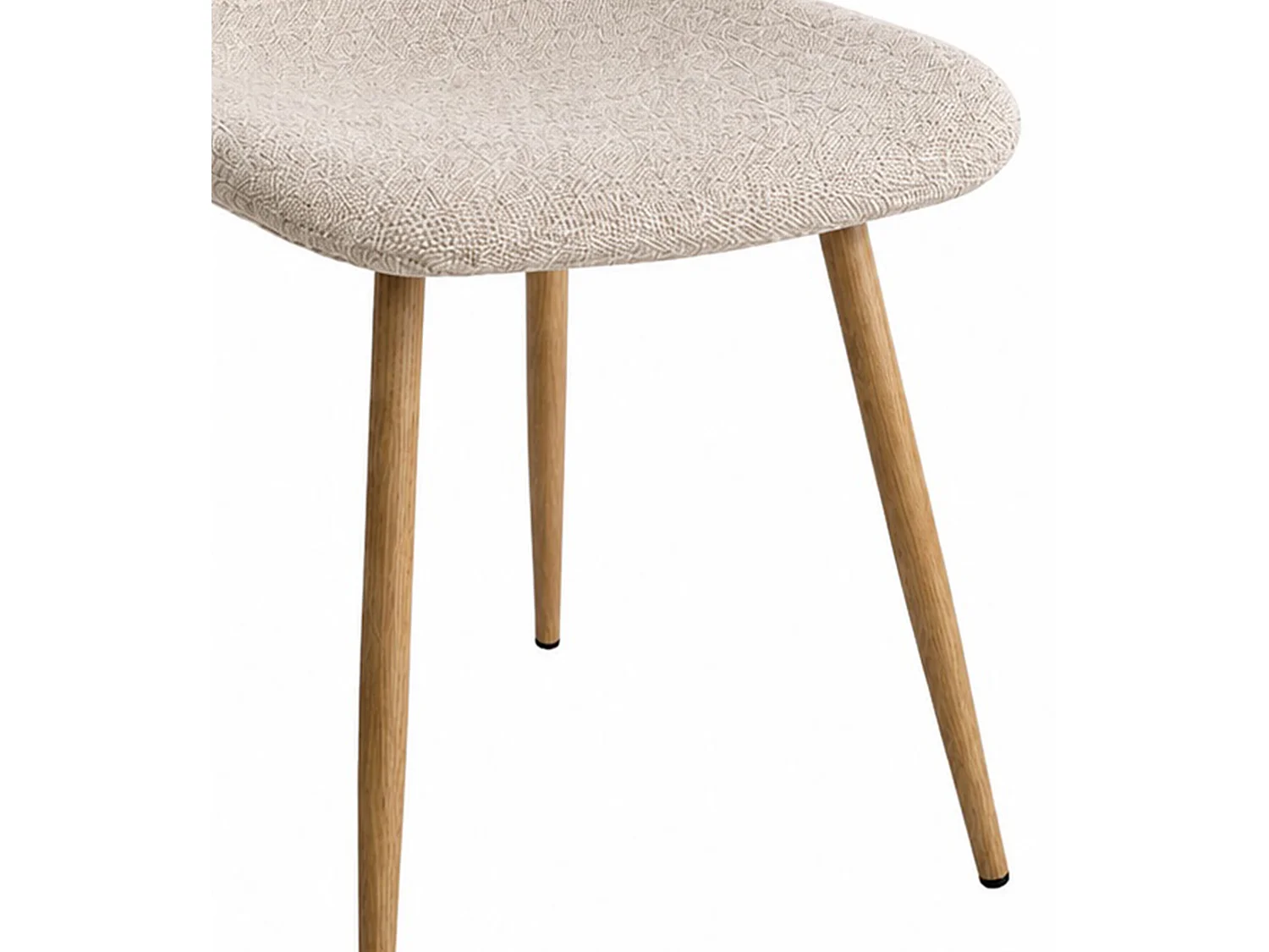 Pack de 4 sillas de comedor de 86x45x54 cm de tela en color beige con patas roble Suiz