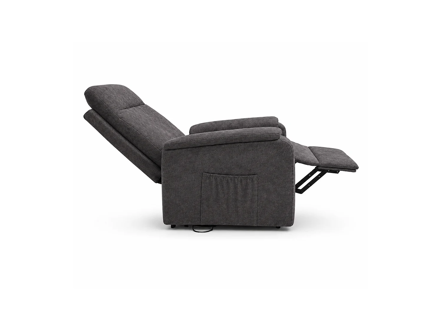 Sillón relax 101x75x74 cm de tela con motor eléctrico y eleva personas gris oscuro Delta