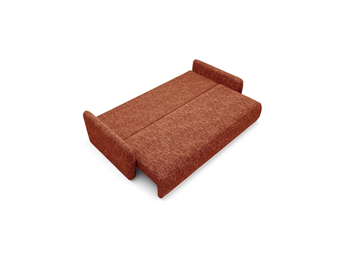 Canapé convertible 3 places avec coffre Lazare Terracotta