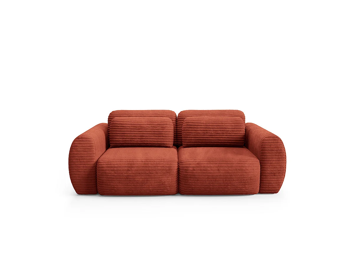 Canapé convertible 3 places avec coffre Camilla Terracotta