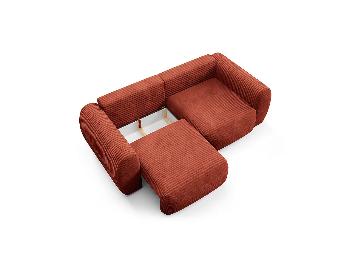 Canapé convertible 3 places avec coffre Camilla Terracotta