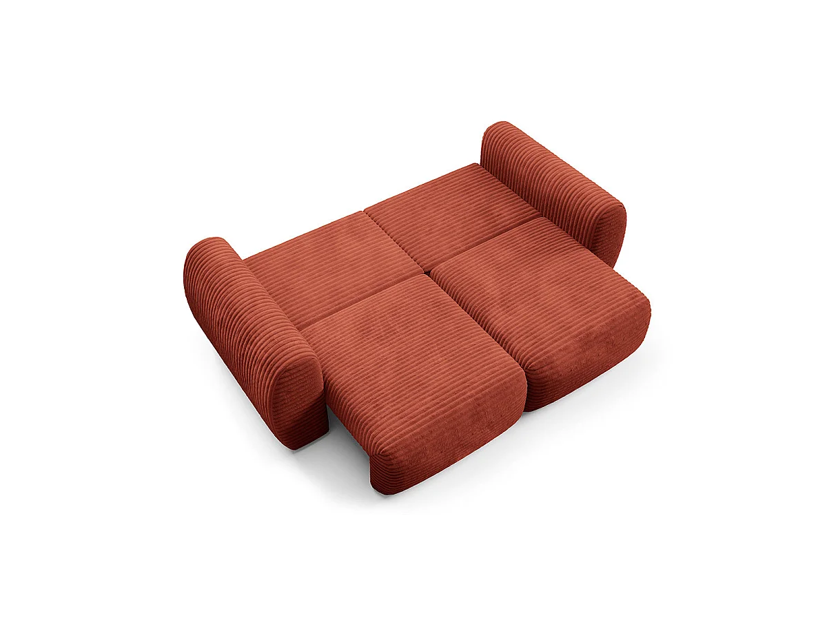 Canapé convertible 3 places avec coffre Camilla Terracotta