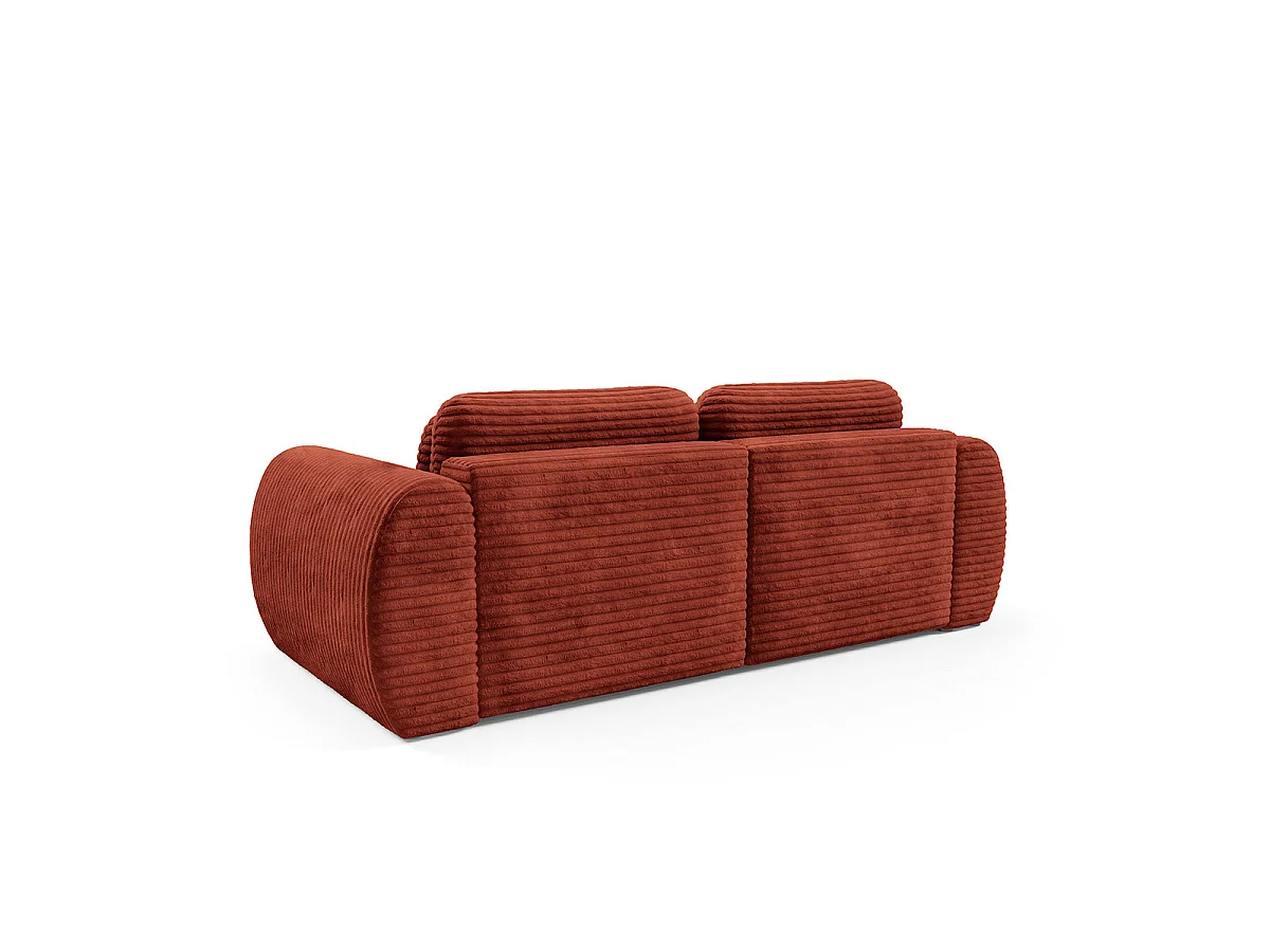 Canapé convertible 3 places avec coffre Camilla Terracotta