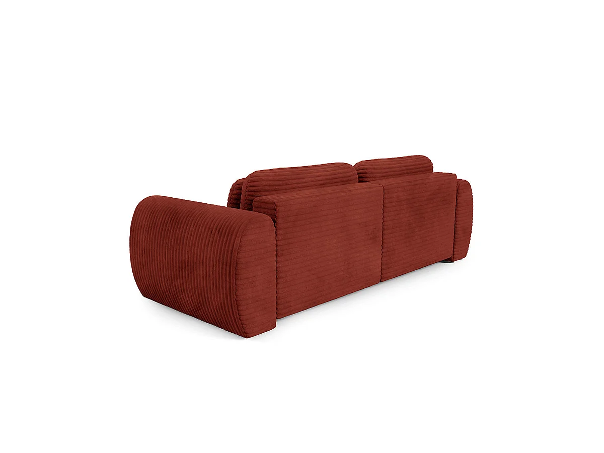 Canapé d'angle réversible et convertible 3 places avec coffre Camilla Terracotta