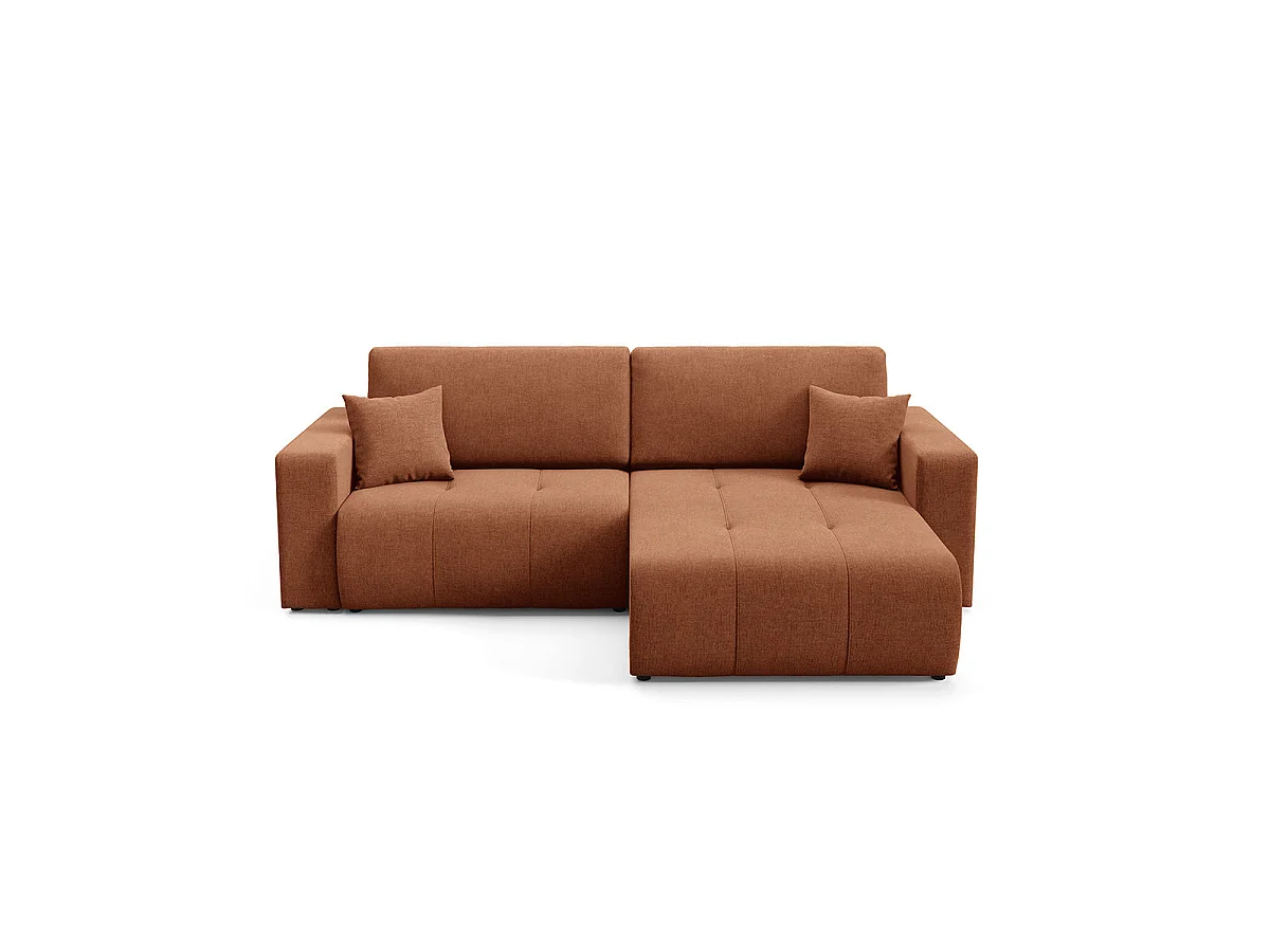 Canapé d'angle réversible convertible 3 places avec coffre Giulia Terracotta