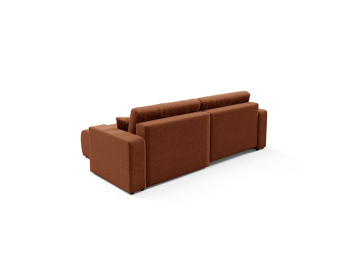 Canapé d'angle réversible convertible 3 places avec coffre Giulia Terracotta