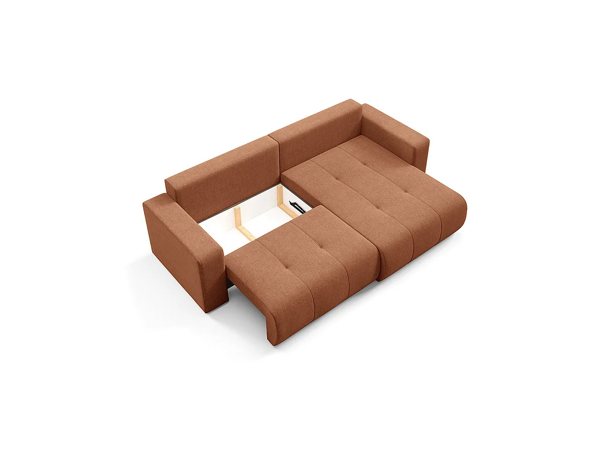 Canapé d'angle réversible convertible 3 places avec coffre Giulia Terracotta