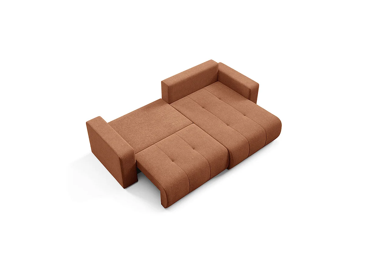 Canapé d'angle réversible convertible 3 places avec coffre Giulia Terracotta