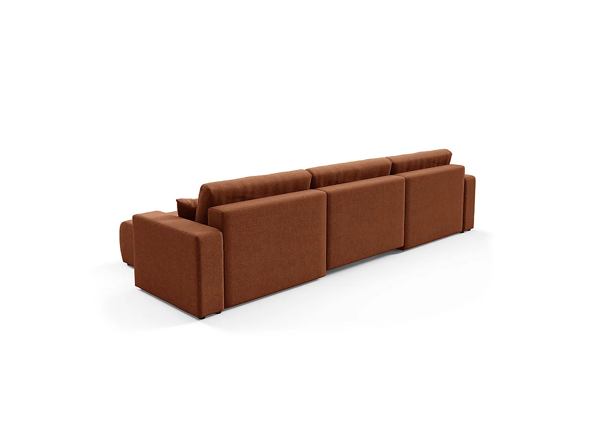 Canapé en U 5 places convertible avec coffre Giulia Terracotta