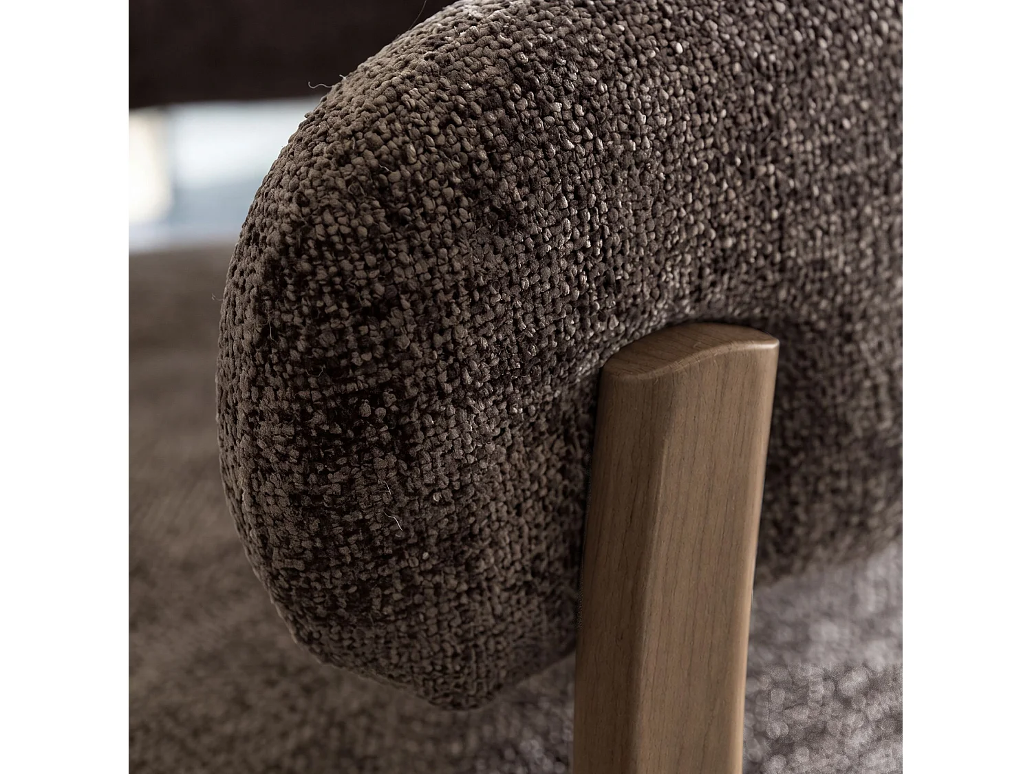 Now's Home - Fauteuil Arrondi En Tissu Chenille Cacao 74x67x70cm Noubia