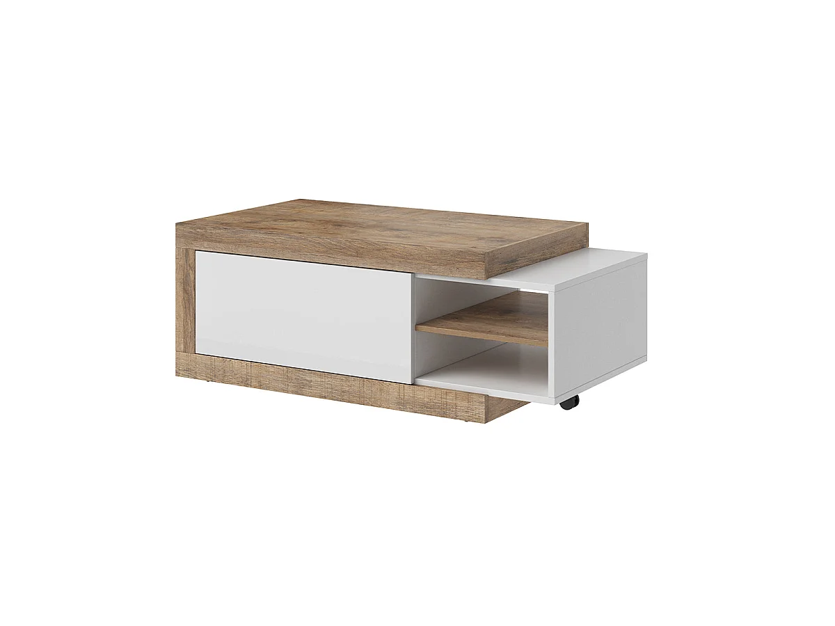 Azior White and Wood 1-door coffee table