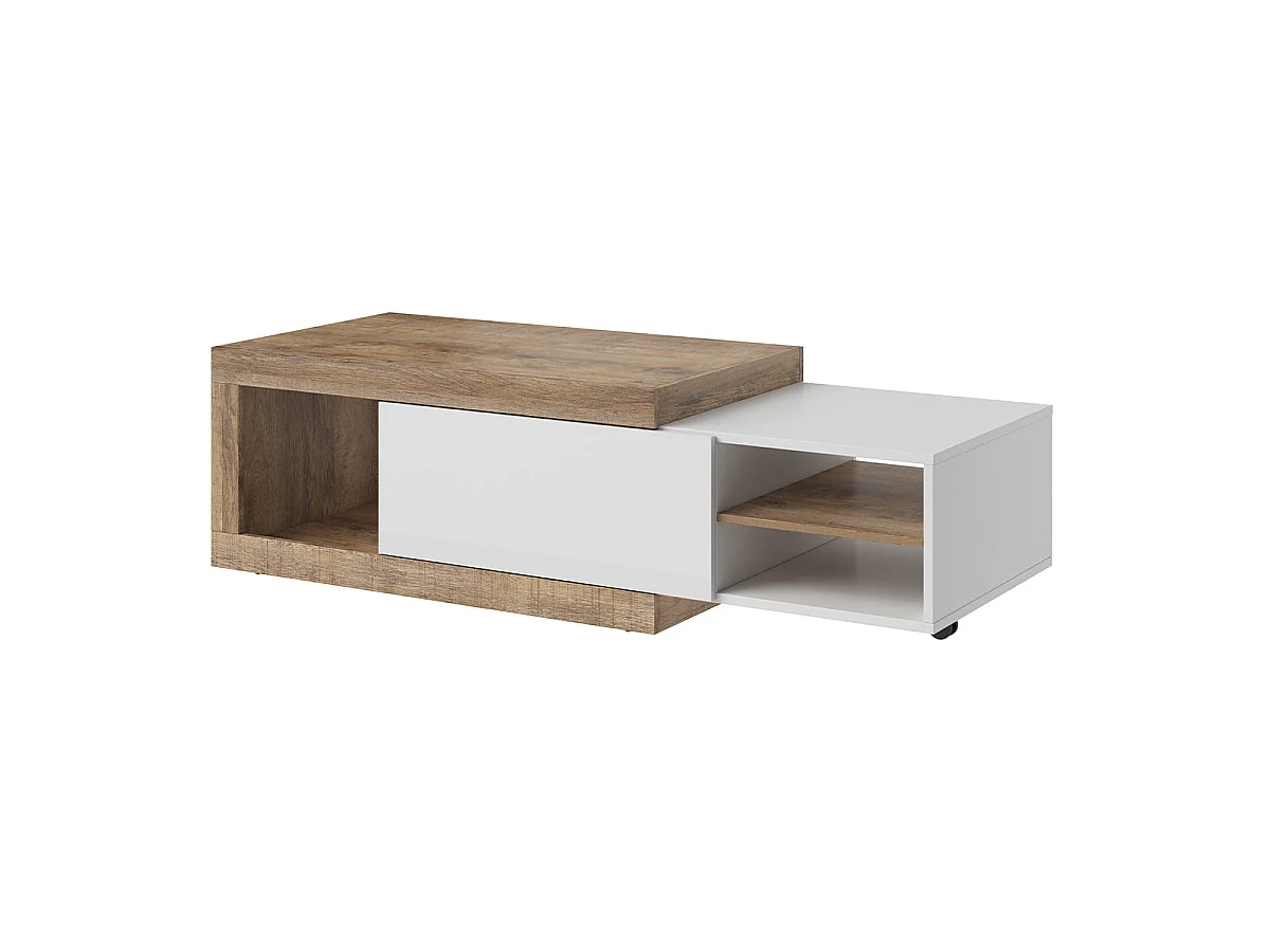 Azior White and Wood 1-door coffee table