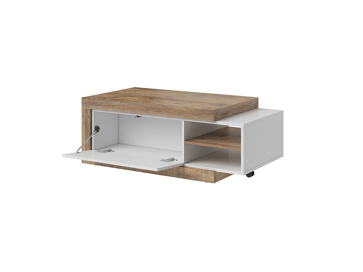 Azior White and Wood 1-door coffee table