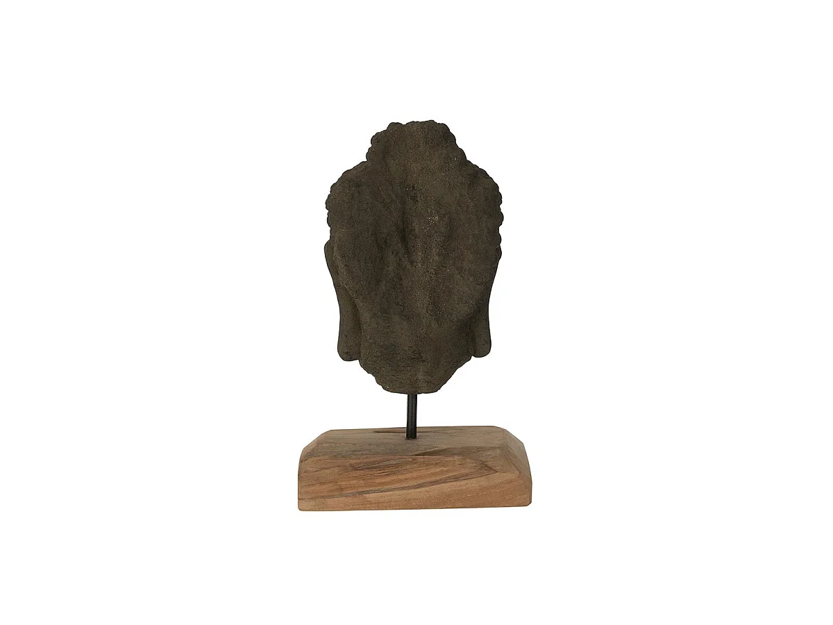 Statuette Déco en Ciment "Tête" 44cm Noir