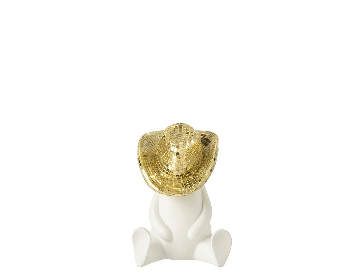 Statuette Cowboy en Résine "Mosaïque" 18cm Blanc