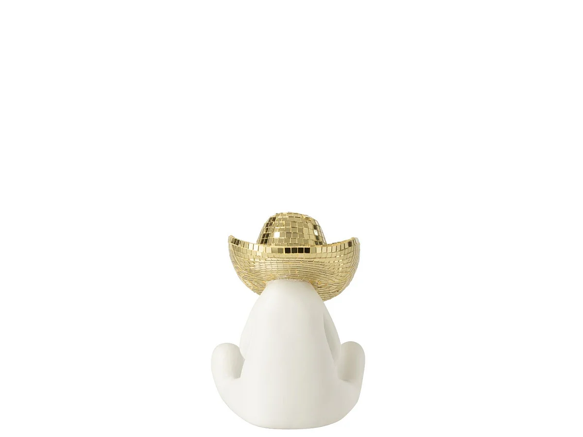 Statuette Cowboy en Résine "Mosaïque" 18cm Blanc