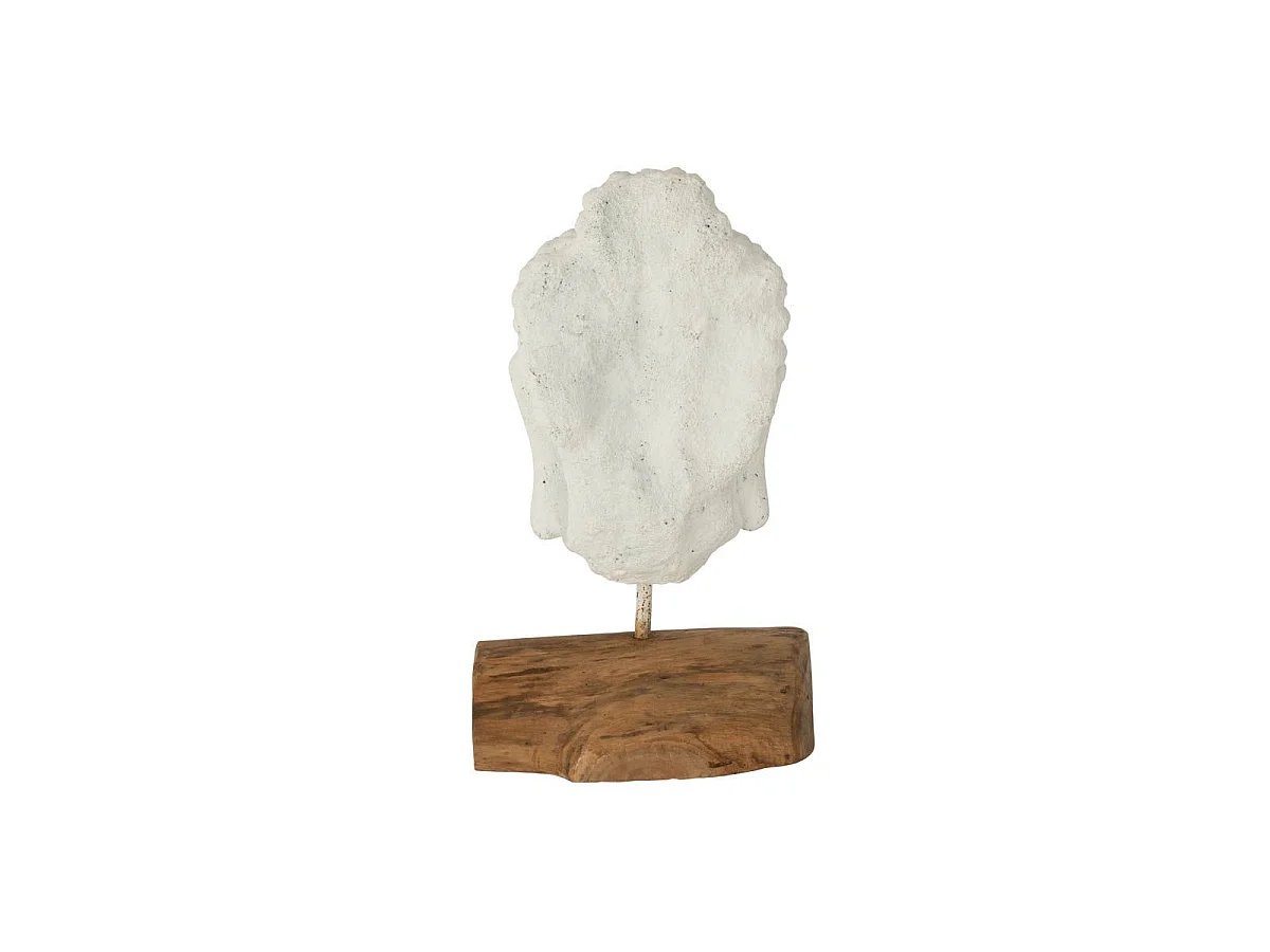 Statuette Déco en Ciment "Tête" 44cm Blanc & Naturel