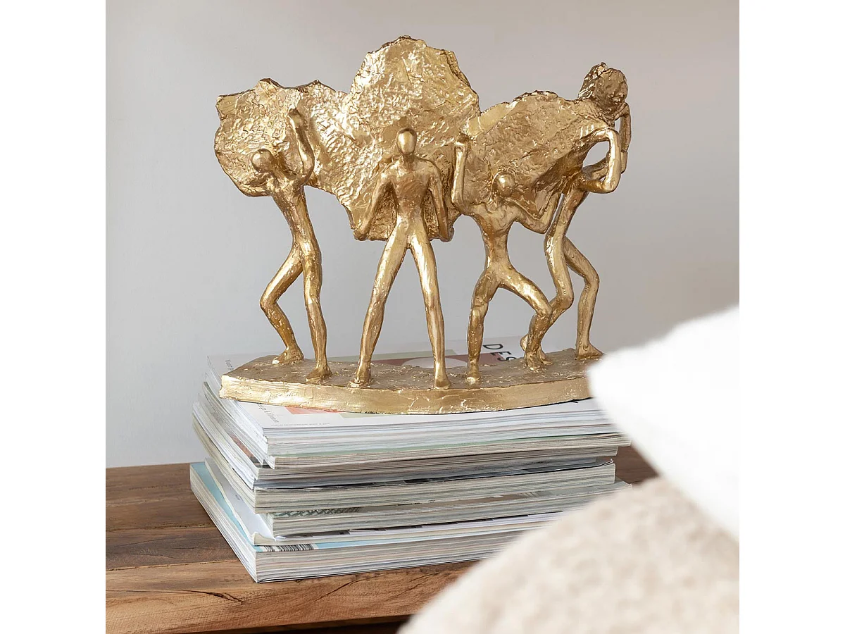 Statuette 4 Figurines "Brady" 27cm Or