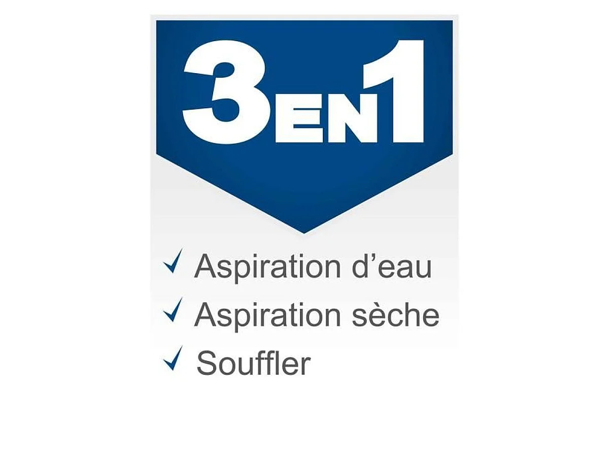 Aspirateur eau et poussière Scheppach VC16 1200W 16L cuve plastique bleu et noir