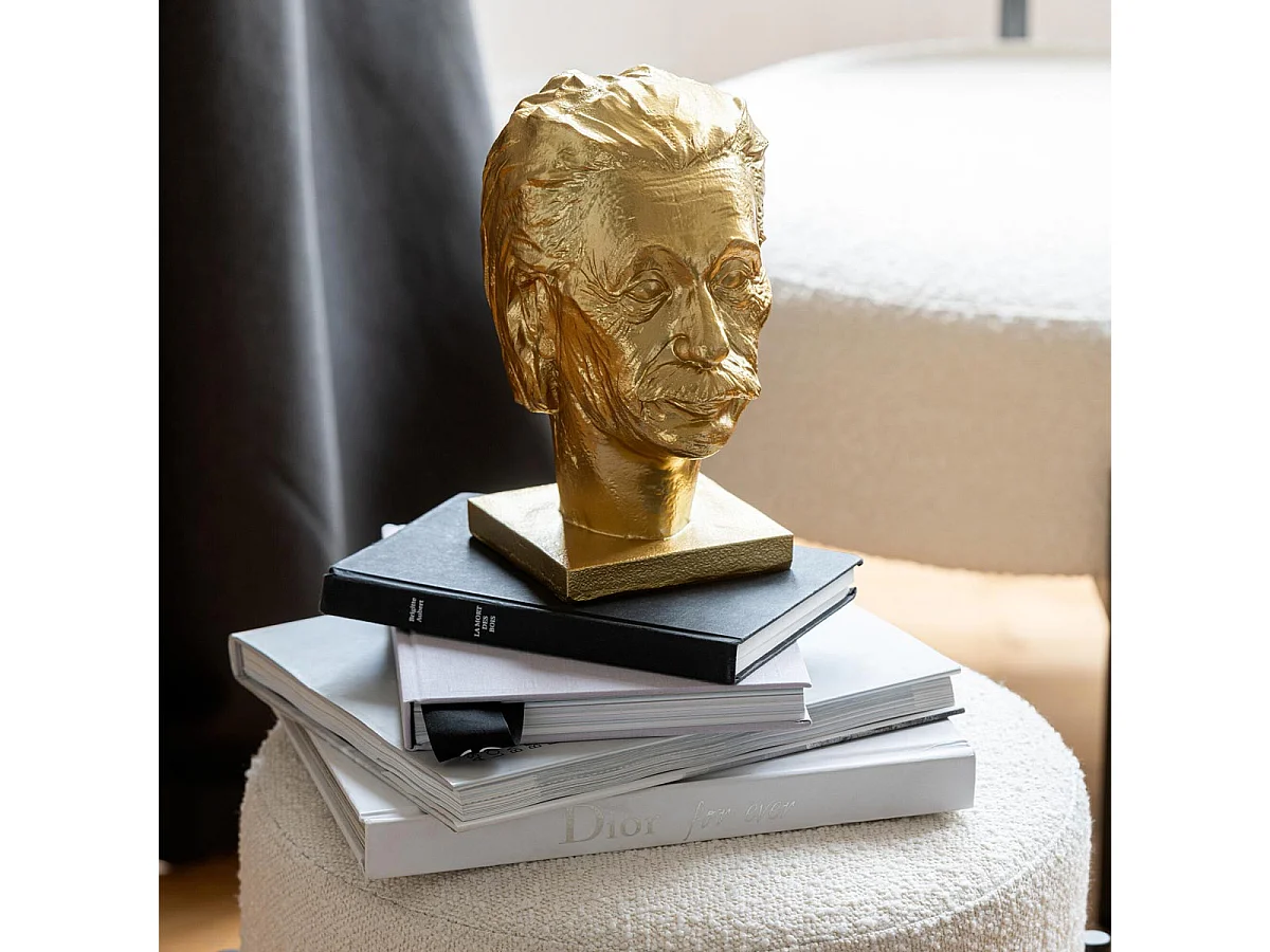 Buste Einstein "Hollywood" 25cm Doré
