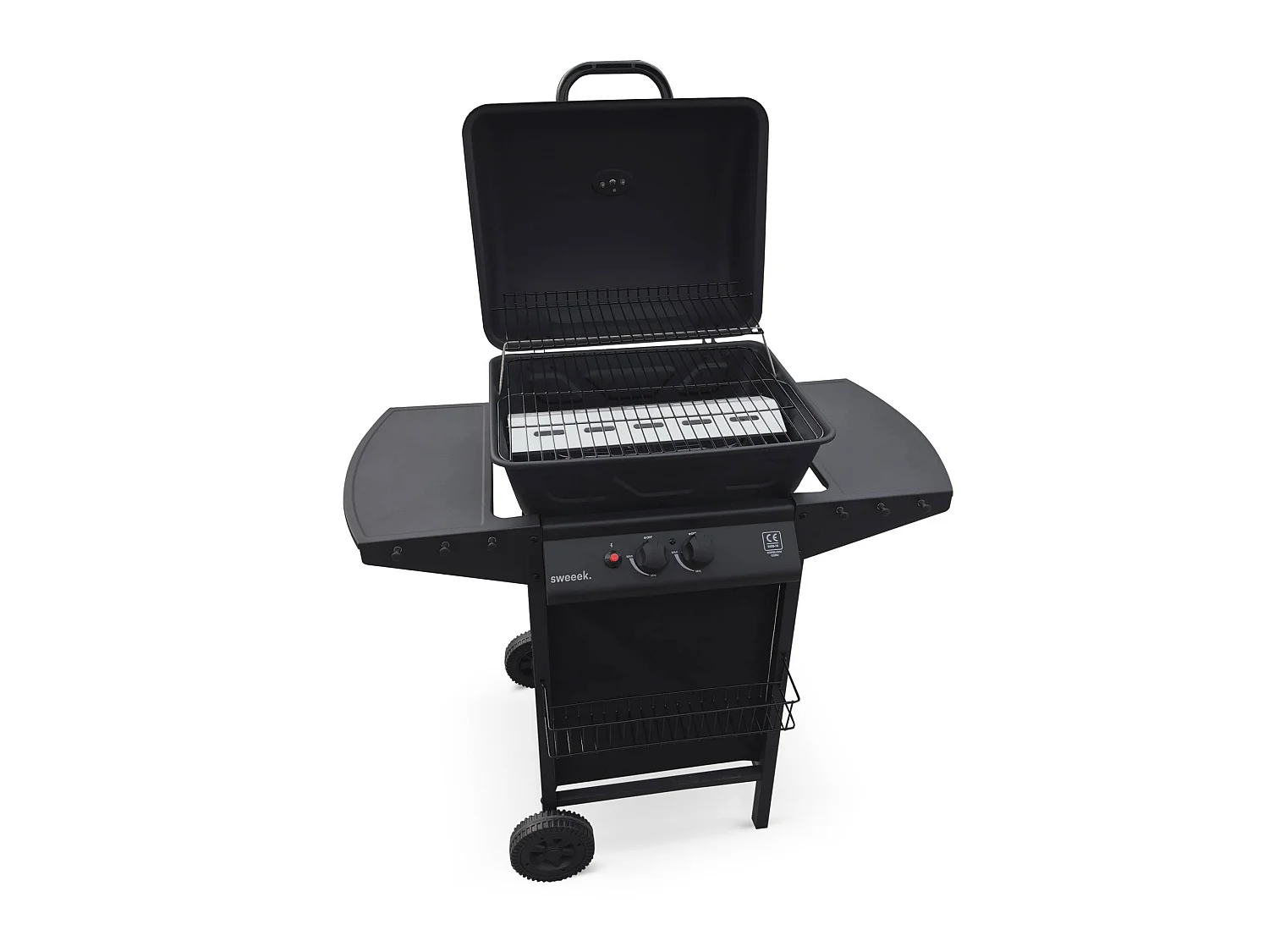 Barbecue a gas a 2 bruciatori, nero