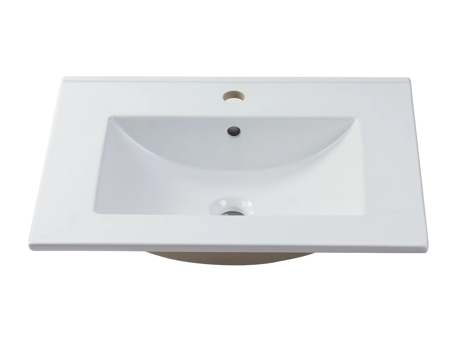 Meuble de salle de bain suspendu avec vasque à encastrer - Naturel foncé - 60 cm - UBRILA