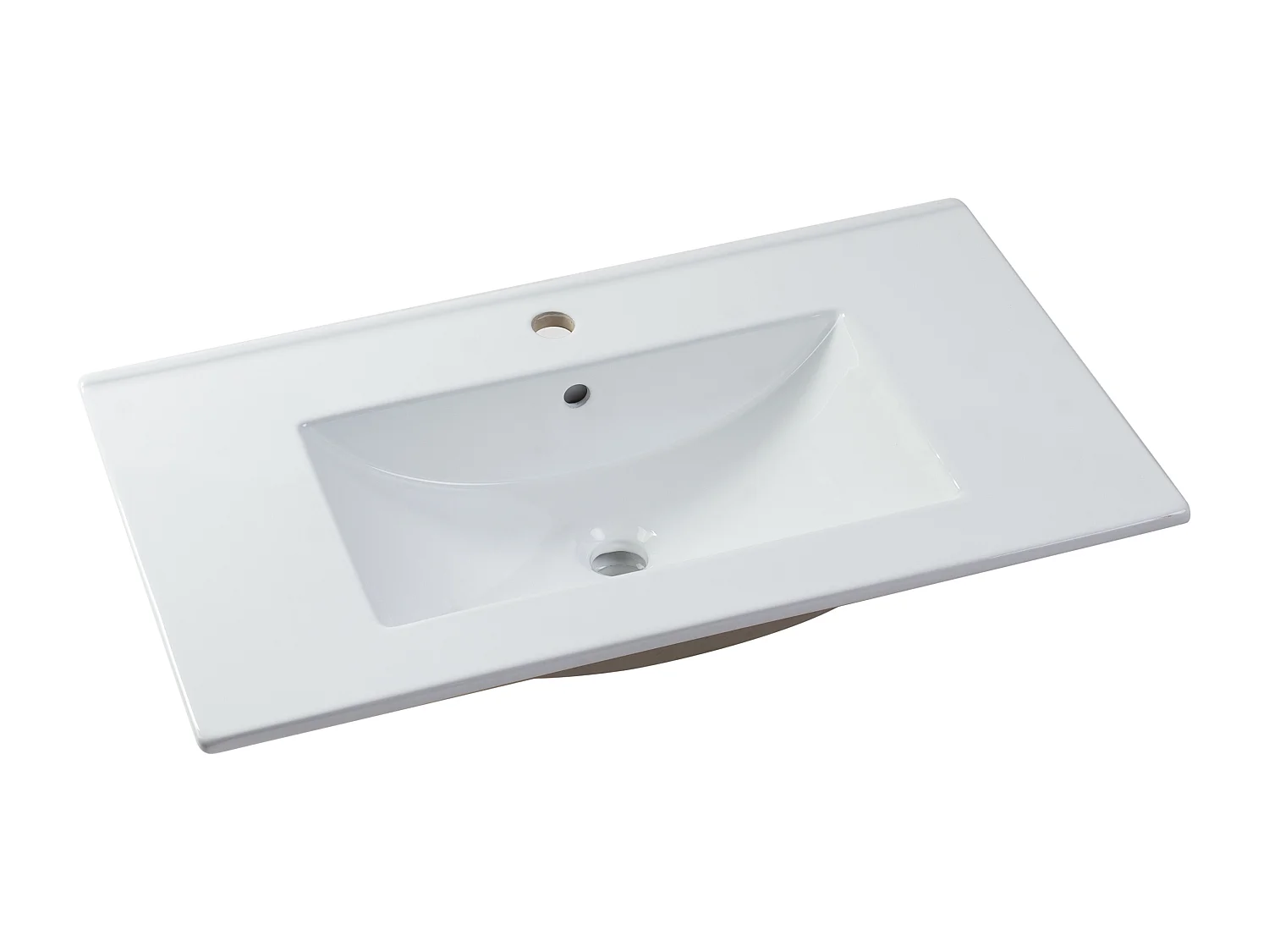 Meuble de salle de bain suspendu avec vasque à encastrer - Naturel foncé - 80 cm - UBRILA