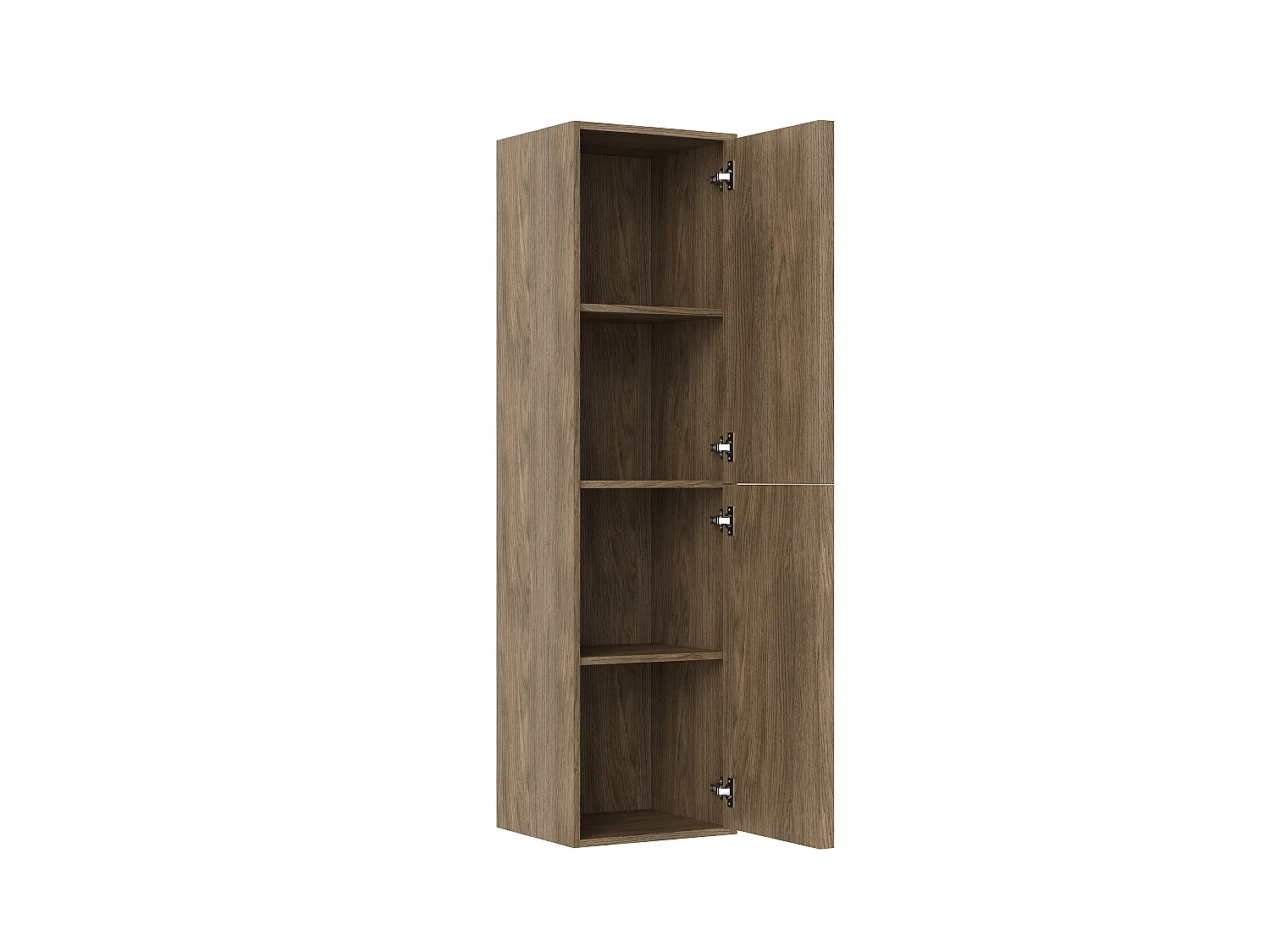 Meuble de salle de bain suspendu avec vasque à encastrer et colonne - Naturel foncé - 120 cm - UBRILA
