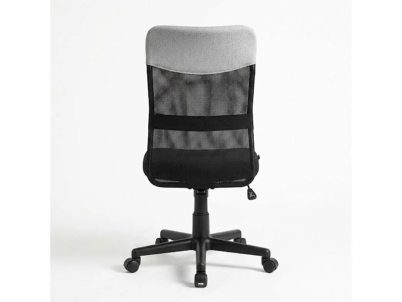 Chaise de bureau compacte en mesh et tissu gris – DOMINIC
