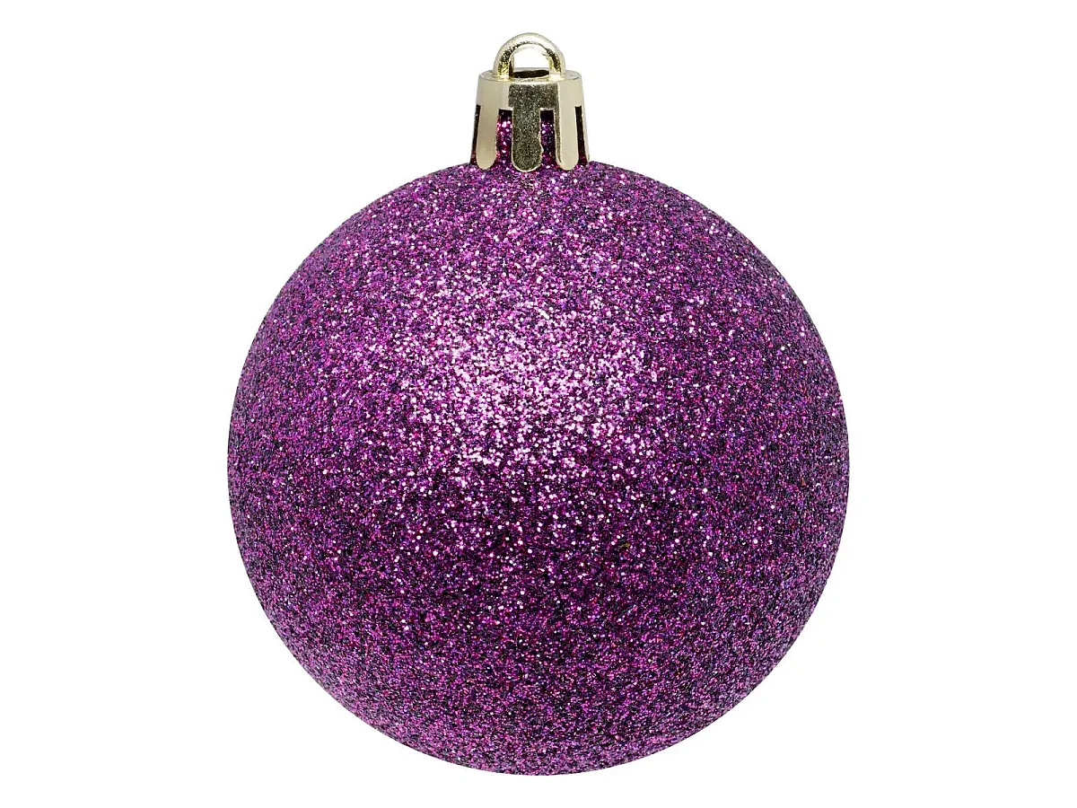 Lot de 4 Boules de Noël "Jokli" 10cm Violet
