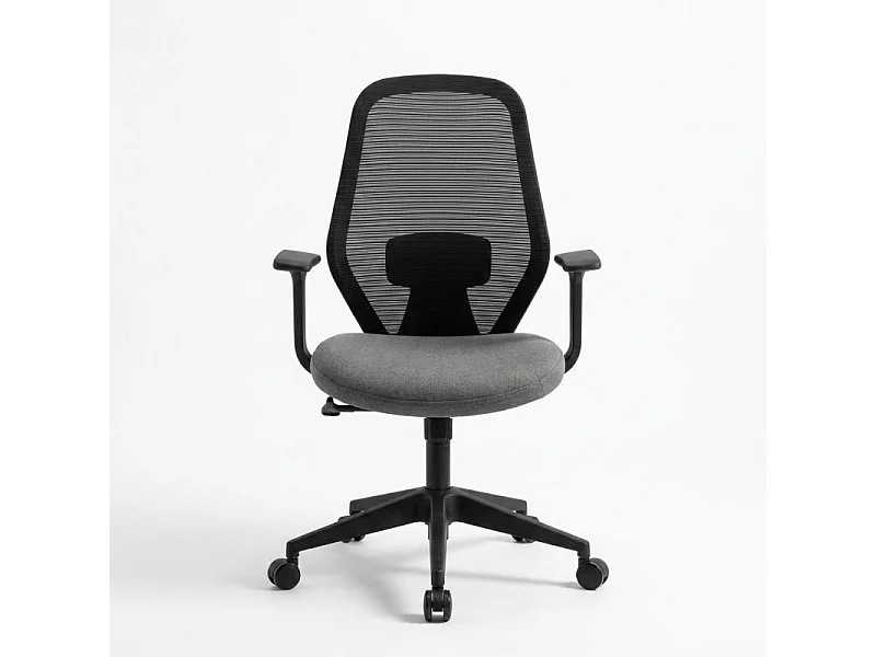 Fauteuil de bureau tissu mesh noir assise réglable – MADDIE