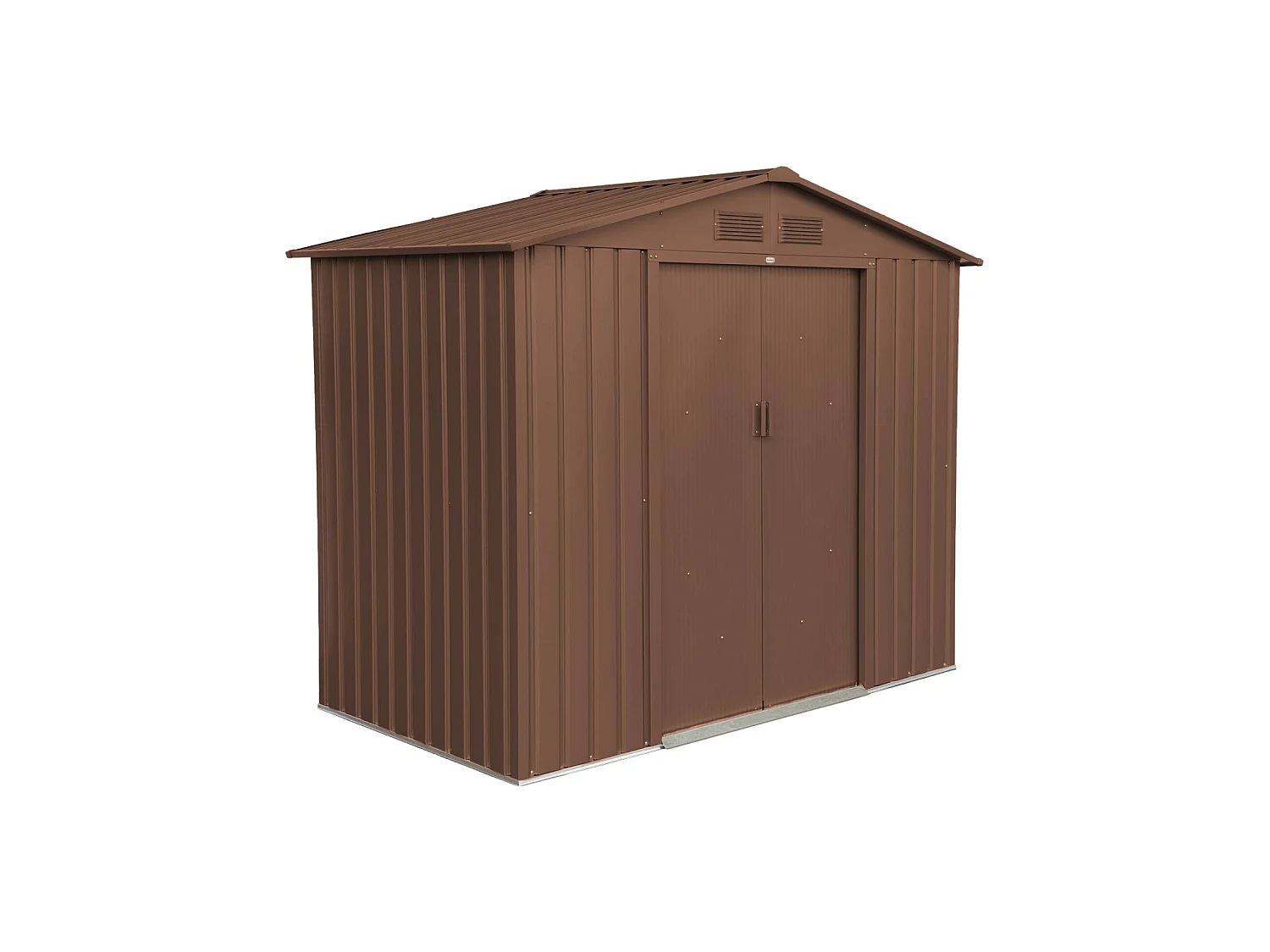 Abri de jardin en métal - Houtland. 2.71 m² terracotta - Cabane à outils avec double portes coulissantes. kit de fixation sol inclus. L 213 x P 131 x H 185cm