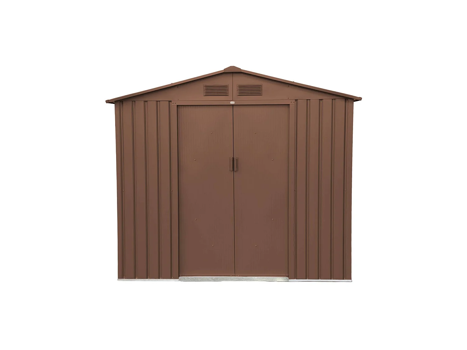 Abri de jardin en métal - Houtland. 2.71 m² terracotta - Cabane à outils avec double portes coulissantes. kit de fixation sol inclus. L 213 x P 131 x H 185cm