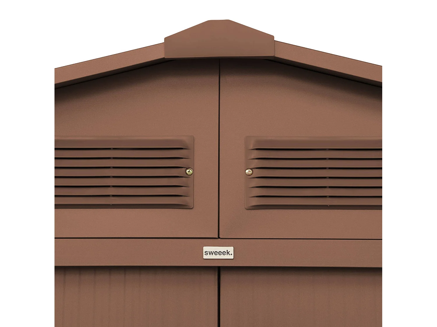 Abri de jardin en métal - Houtland. 2.71 m² terracotta - Cabane à outils avec double portes coulissantes. kit de fixation sol inclus. L 213 x P 131 x H 185cm