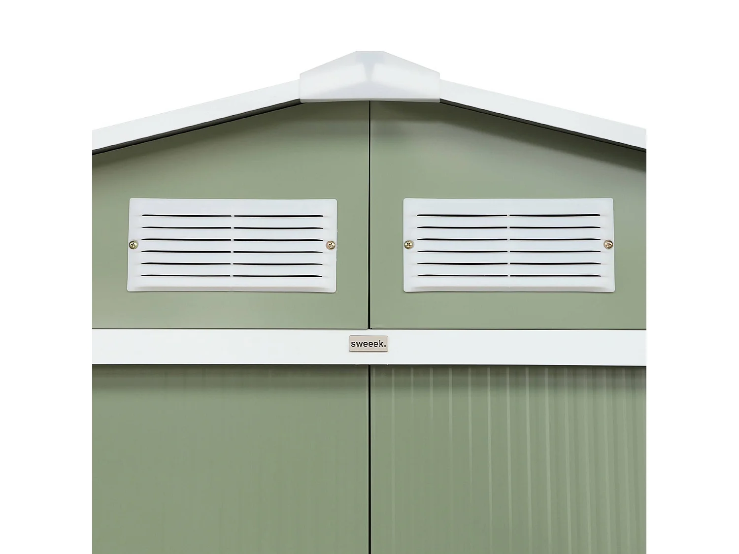Abri de jardin en métal - Houtland. 2.71 m² vert clair- Cabane à outils avec double portes coulissantes. kit de fixation sol inclus. L 213 x P 131 x H 185cm