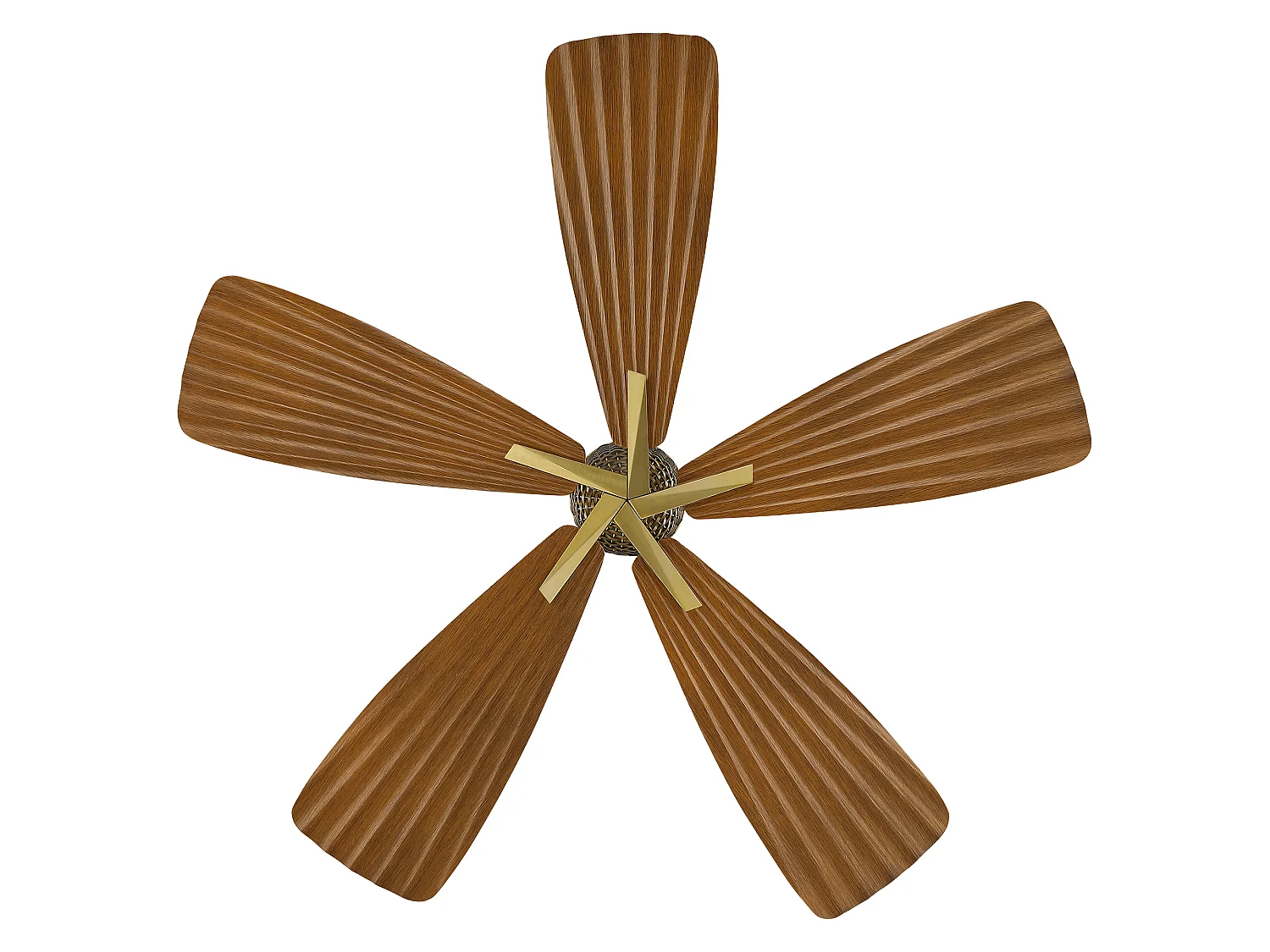Parrot Uncle Design-Deckenventilator, Flügel mit geflochtenem Muster in Holzoptik, 142 cm, dunkelbraun