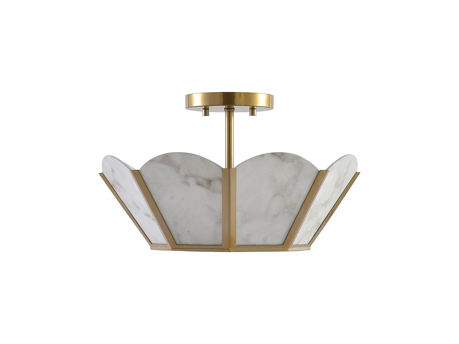 Parrot Uncle Plafonnier tendance, doté d'un abat-jour à motif marbré et d'une structure métallique dorée, lampe de salon de style français