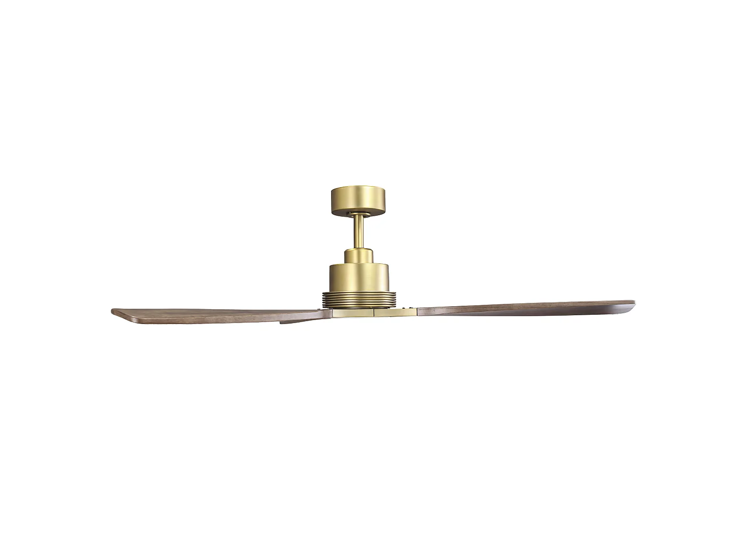 Parrot Uncle LED-Deckenventilator mit flexibler Messingaufhängung, drei Flügeln in Holzoptik, modernem und natürlichem Stil, Farbe: Dunkelbraun