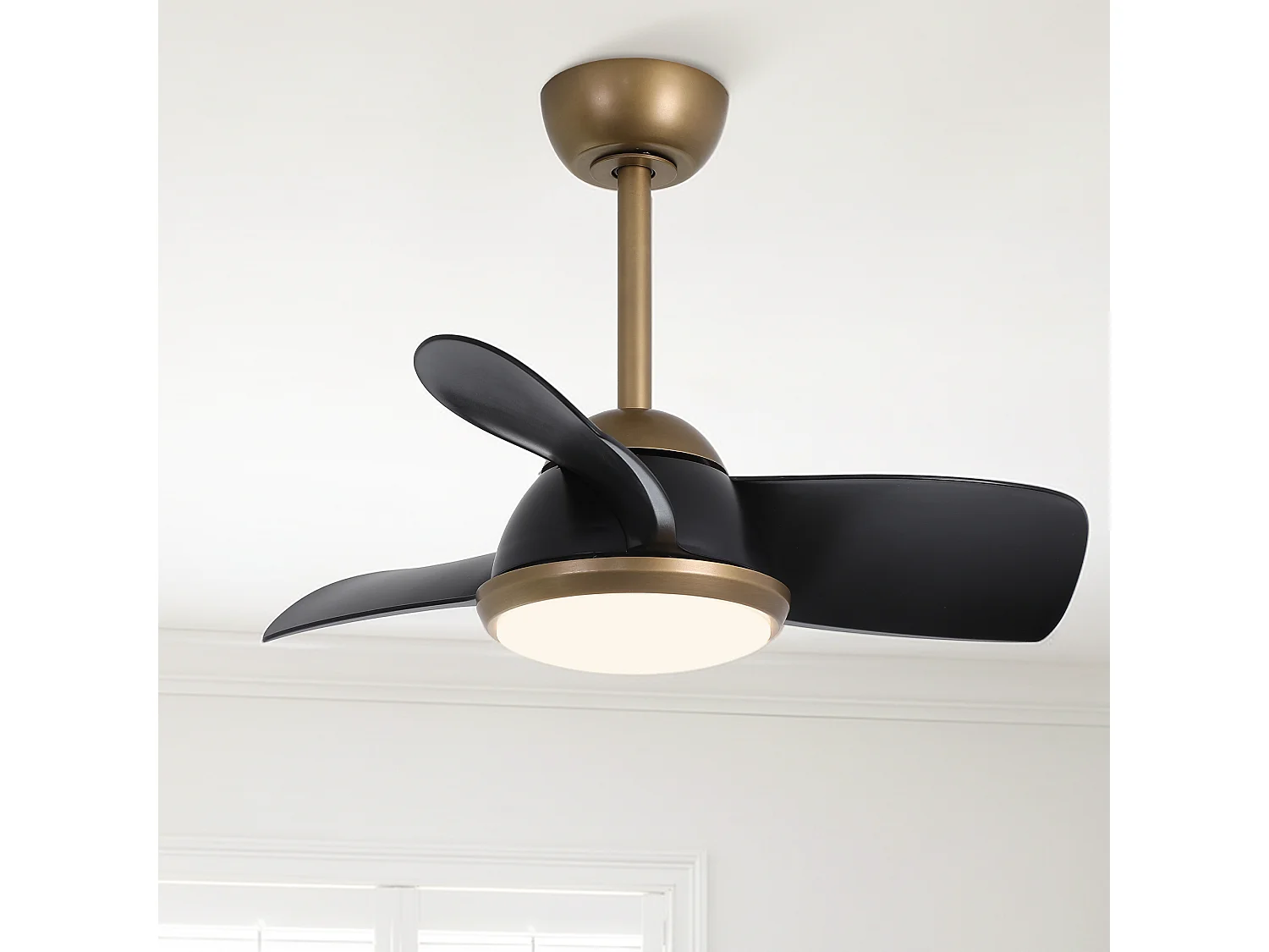 Parrot Uncle LED-Deckenventilator mit Flügeln in brauner Holzoptik, moderner und leiser Deckenventilator mit 76 cm Durchmesser