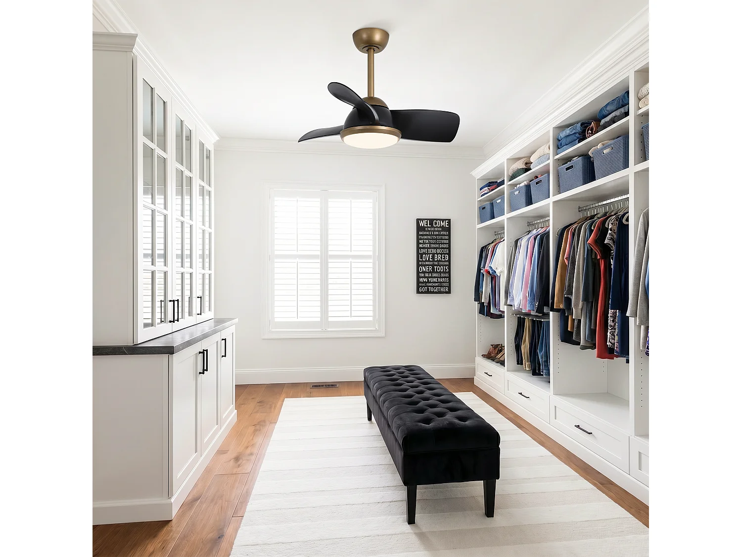 Parrot Uncle LED-Deckenventilator mit Flügeln in brauner Holzoptik, moderner und leiser Deckenventilator mit 76 cm Durchmesser