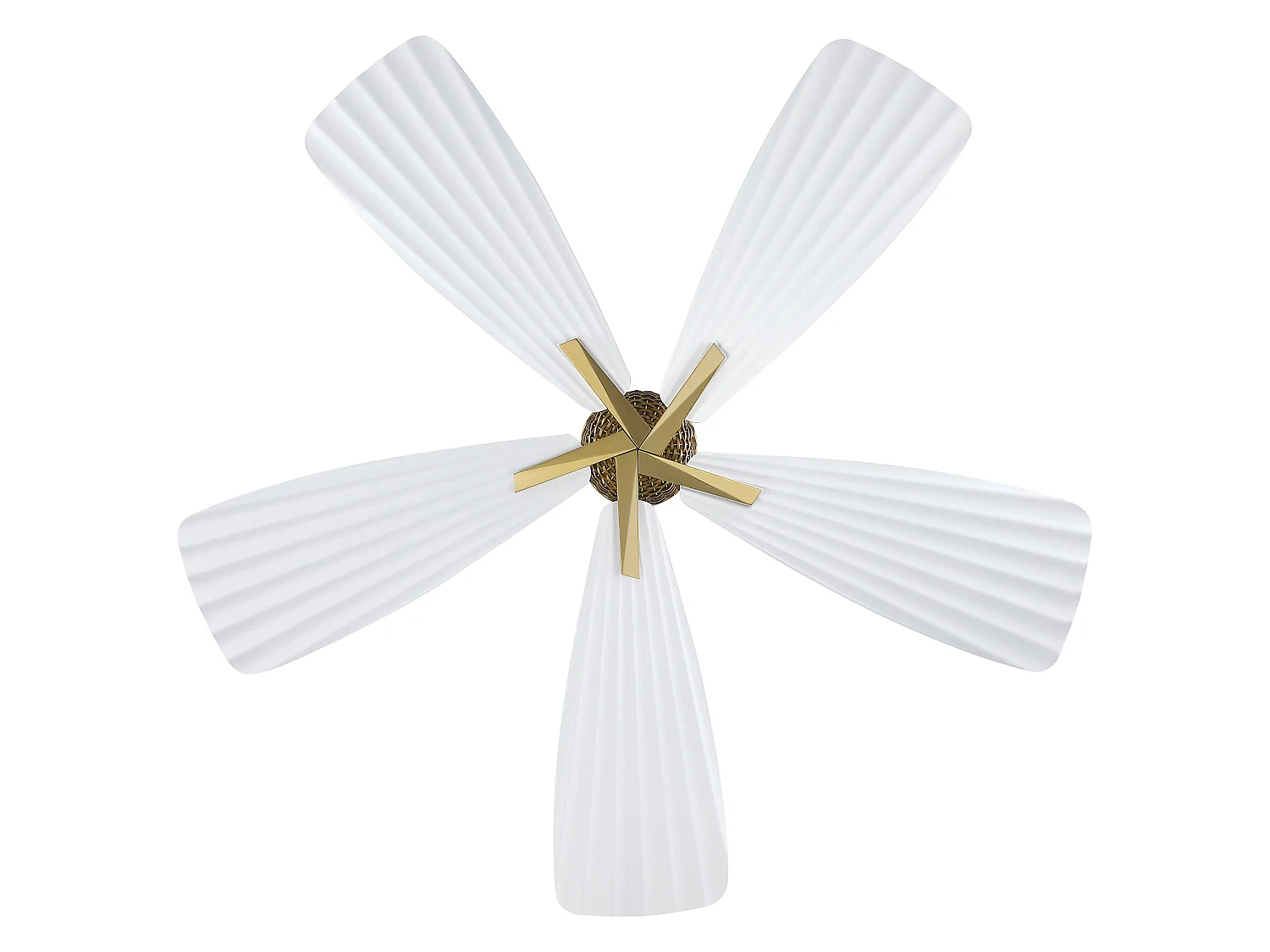 Parrot Uncle Deckenventilator ohne Beleuchtung, Rattan-Optik, 120 cm, weiß, im Boho-Chic-Stil