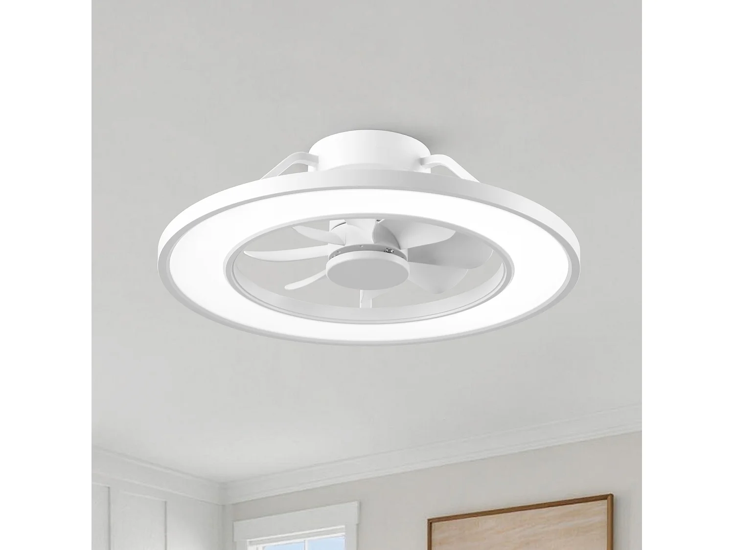 Parrot Uncle RGB-LED-Deckenventilator, 50 cm, mit mehrfarbiger Stimmungsbeleuchtung, für das Schlafzimmer