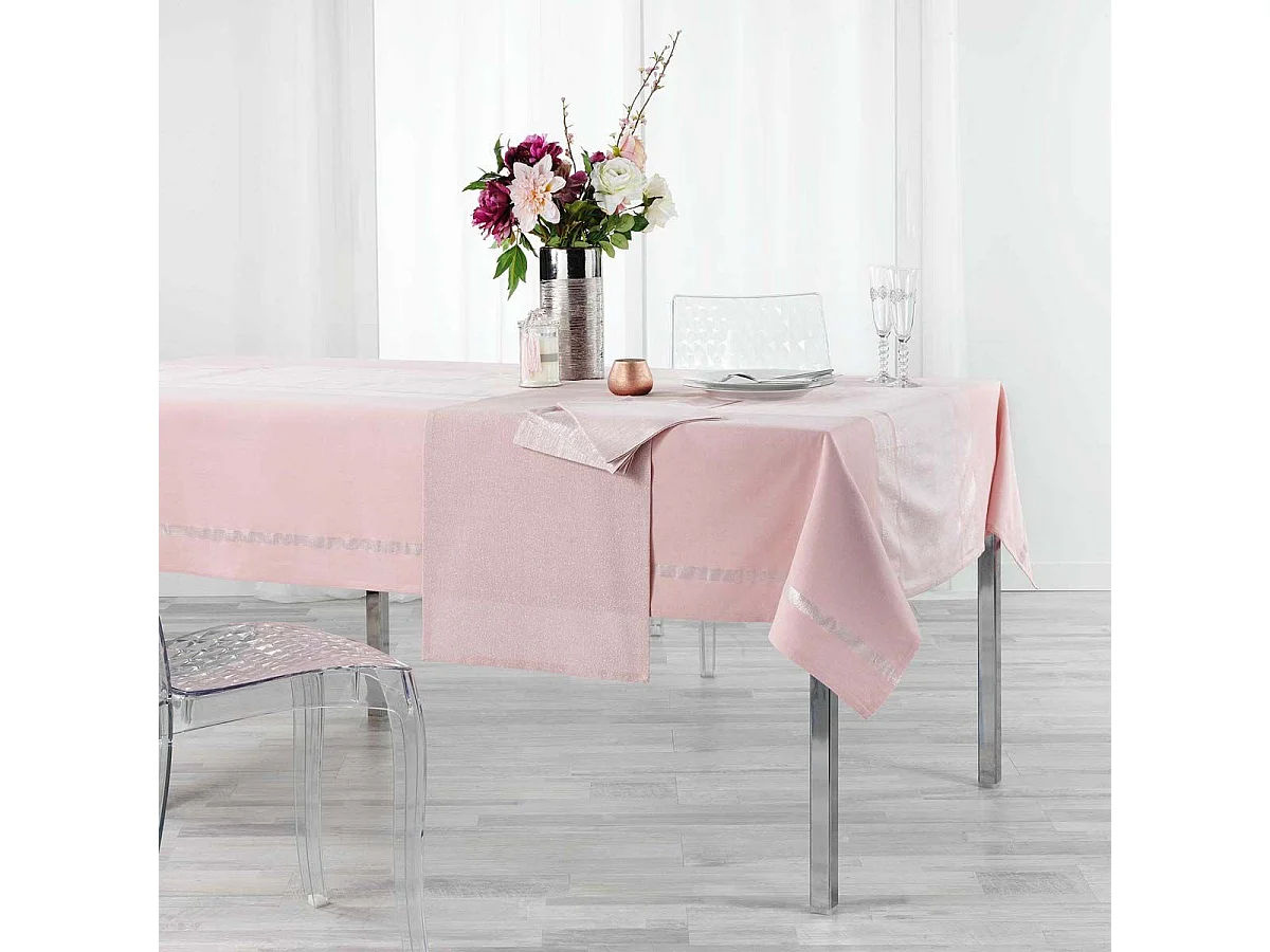 Nappe Rectangulaire "Elegancia" 140x240cm Rose