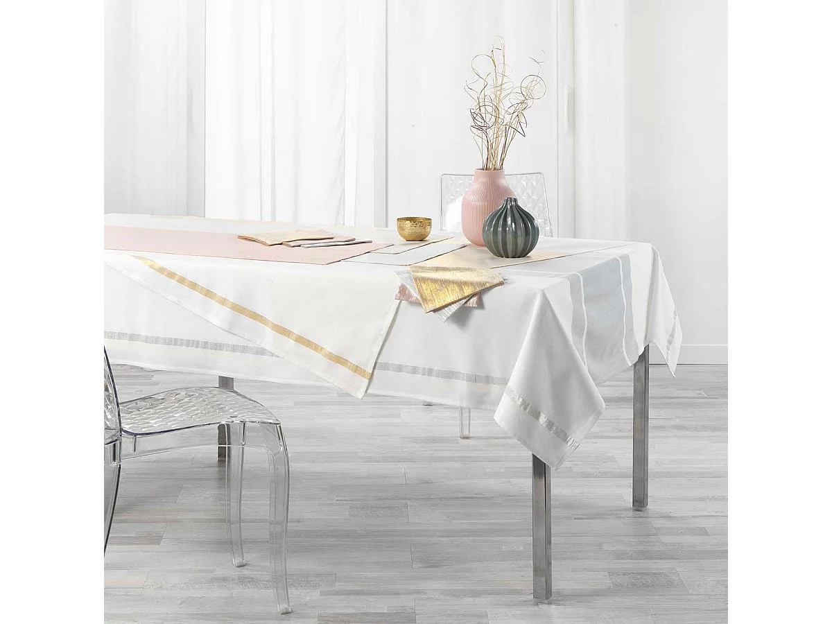 Nappe Rectangulaire "Elegancia" 140x240cm Rose