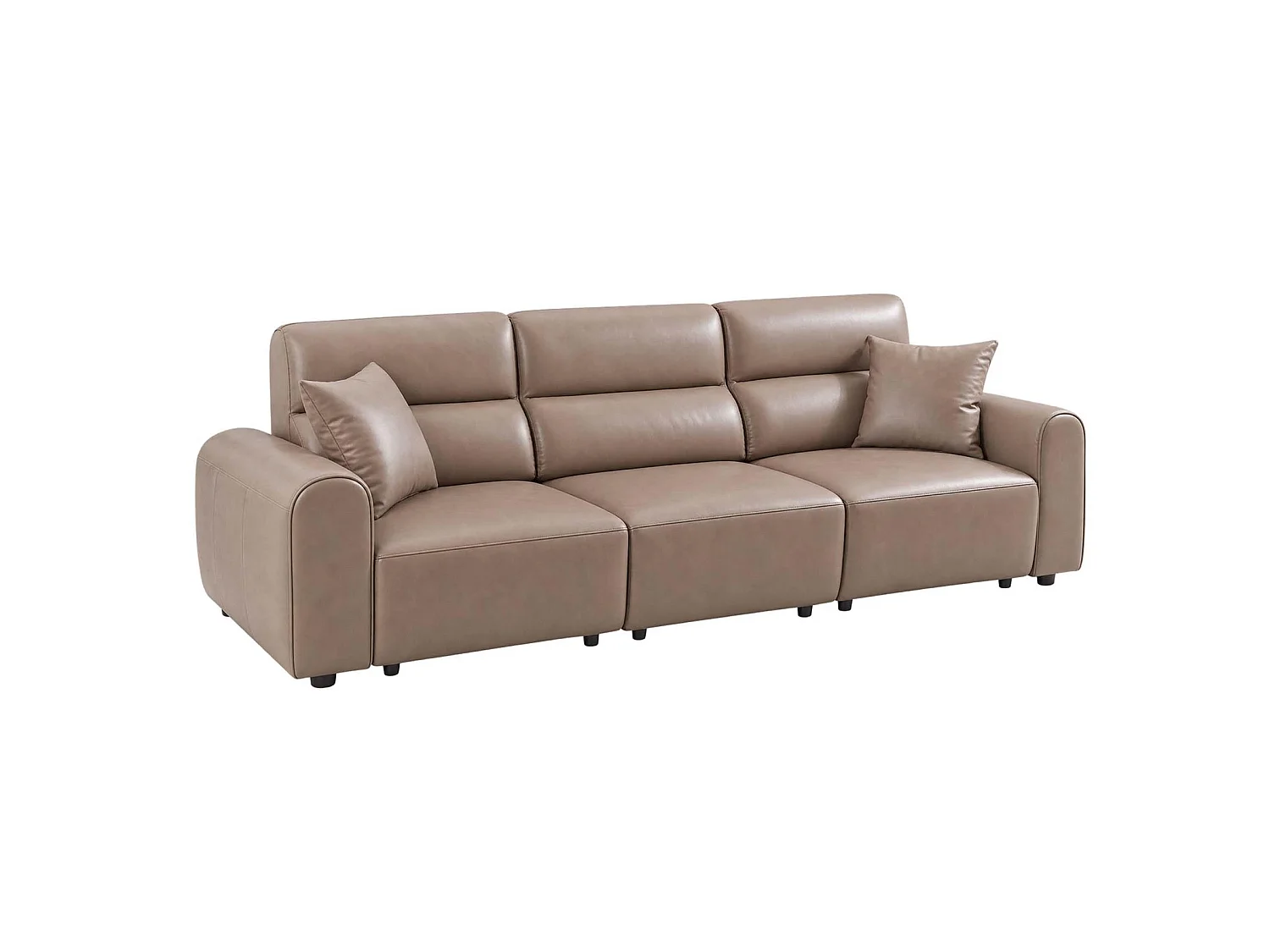 Corby Coffee 3 Seater Electric Recliner Sofa Leather Look High Back