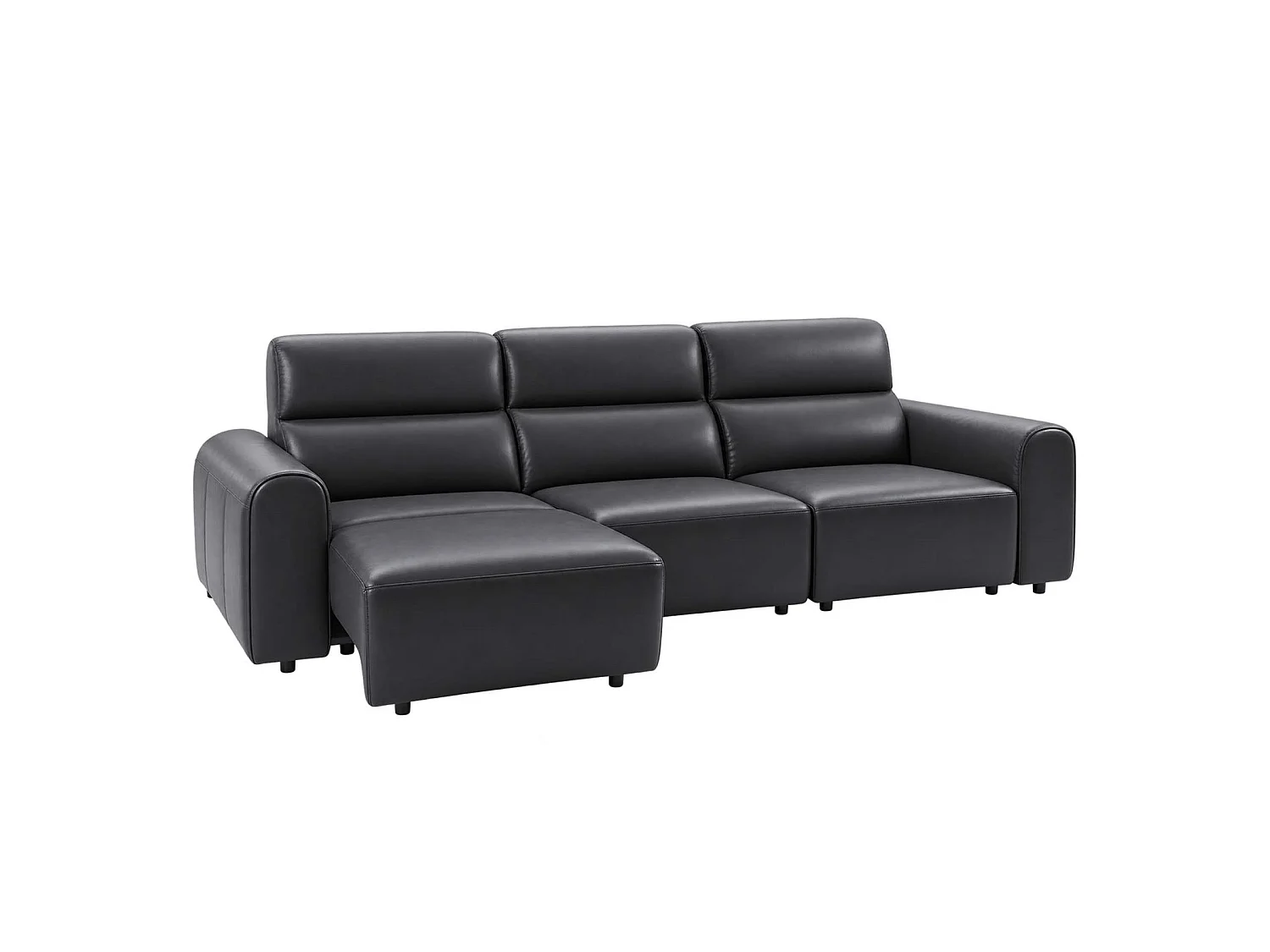 Corby Black 3 Seater Electric Recliner Sofa Leather Look High Back