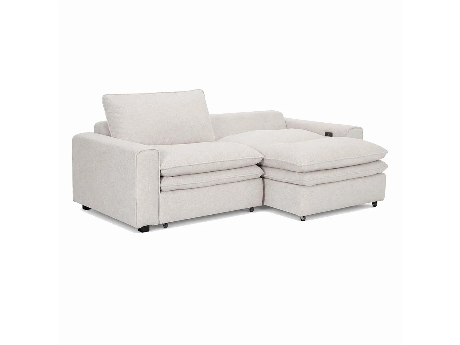 Finchley Beige Fabric Cloud Electric Sliding Seats 2 Seater Sofa Bed