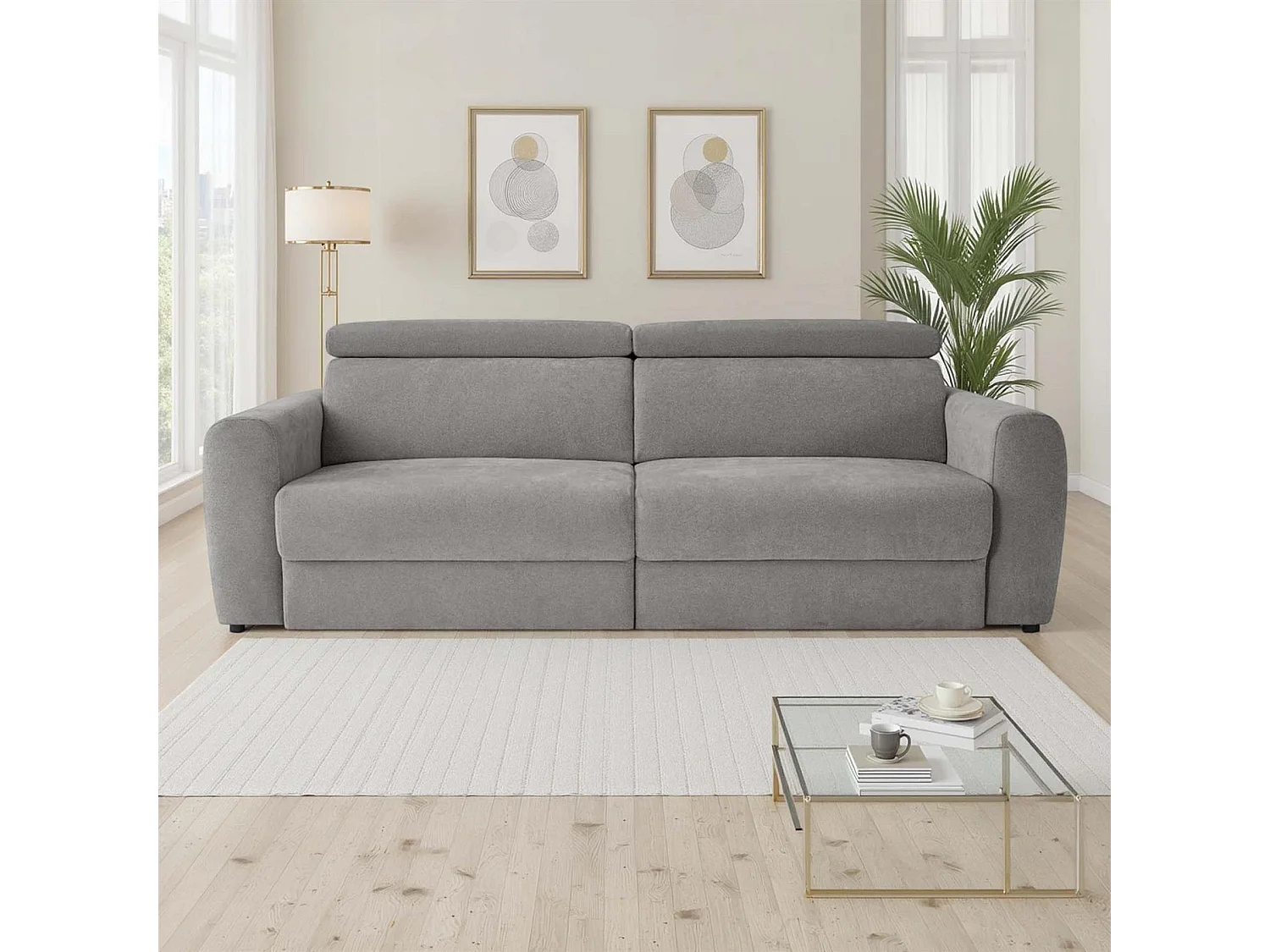 Dawson Grey 3 Seater Electric Sofa Bed with Power Sliding Seats