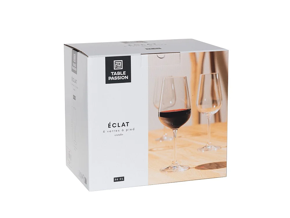 Boite de 6 verres à pied éclats 36 cl