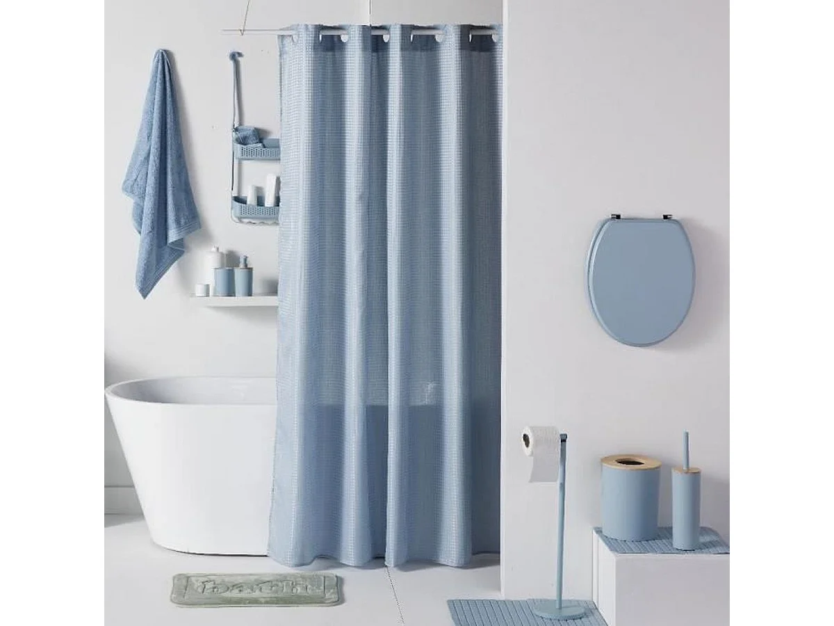 TODAY Utility Wafel Polyester Douchegordijn 180 x 200 cm - Blauw